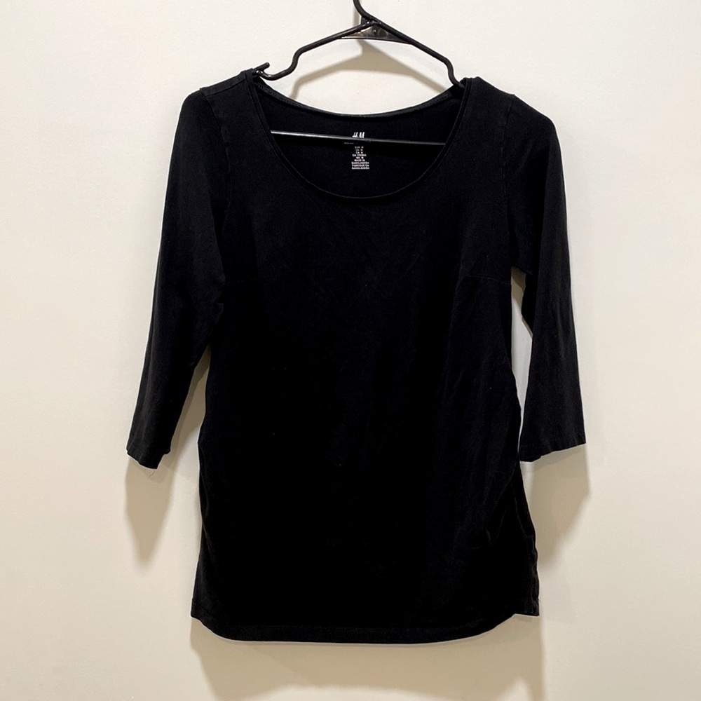 Black 3/4 length sleeve tee - maternity